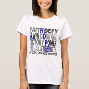 Camiseta Colagem da palavra da esperança que Ankylosing