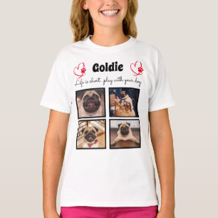 Camiseta Colagem de 4 cães fotográficos - memória personali