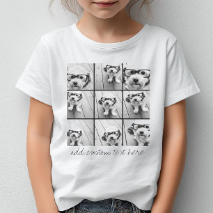 Camiseta Colagem de 9 Fotos com Linhas Pretas