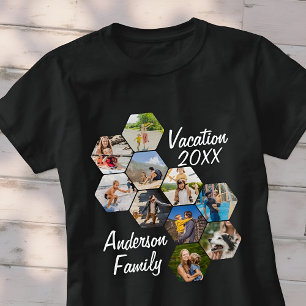 Camiseta Colagem de 9 Imagens Personalizadas Diversão Moder