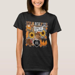 Camiseta Colagem de Ação de Graças Grata Outono Retrô