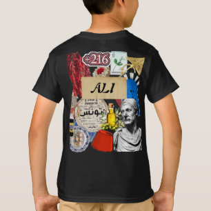Camiseta Colagem de Adesivos da Tunísia Cultura Tunisiana