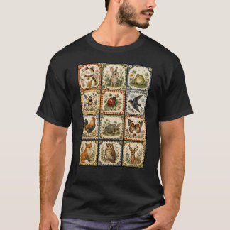 Camiseta Colagem de Animais da Floresta Sortuda