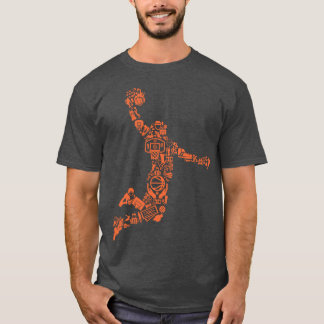 Camiseta Colagem de Basquete