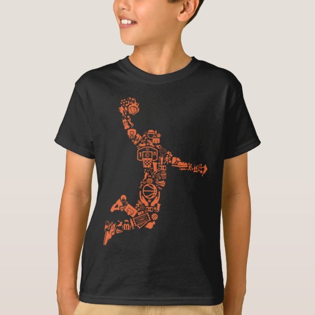 Camiseta Colagem de Basquete (Frente)