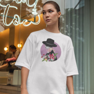Camiseta Colagem De Chapéus E Flores