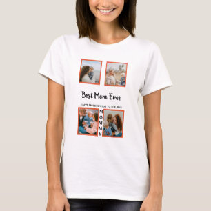 Camiseta Colagem de dias de as mães para exibição de fotos 