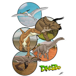 Camiseta Colagem de Dinossauros DinoZoo