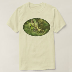 Camiseta Colagem de Fadas Verdes no Linho II