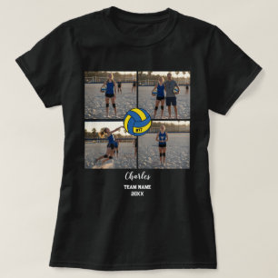 Camiseta Colagem de Fotografias de Jogador de Voleibol Pers
