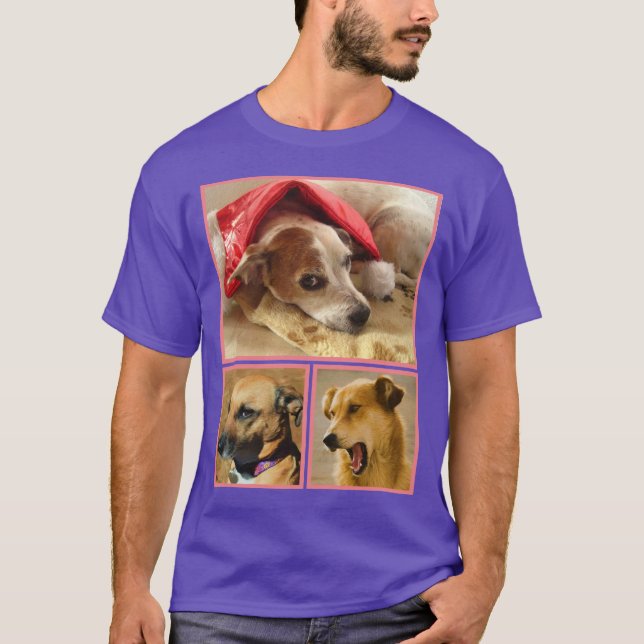 Camiseta Colagem de Fotografias de Pet do Lover do Cão Pers (Frente)