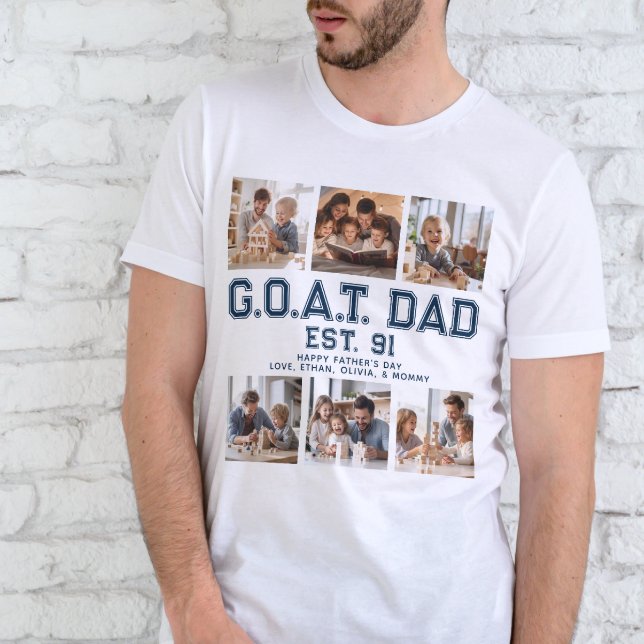 Camiseta Colagem de Fotografias do Dia de os pais de PAI GO (Easily personalize this design with your text and photos - great for father's day, birthday, xmas!)