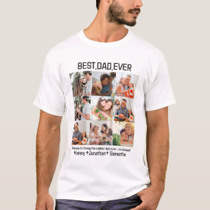 Camiseta Colagem de Fotografias do Melhor Pai Do Dia de os
