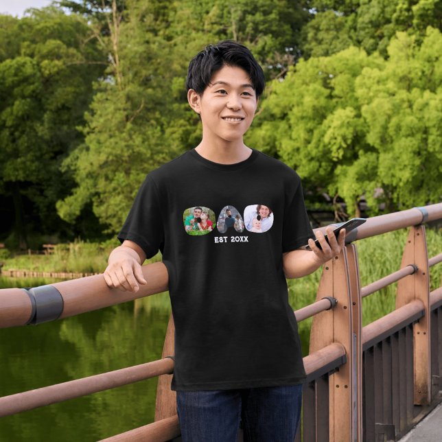 Camiseta Colagem de Fotografias do PAI Personalizado (Criador carregado)