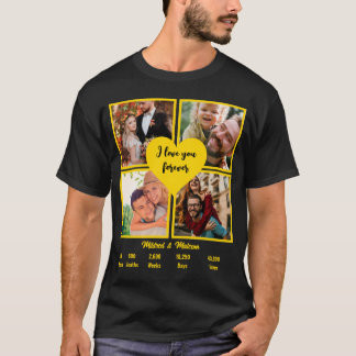 Camiseta Colagem de Fotografias Dourada Personalizada de 50