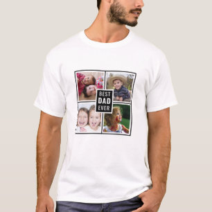 Camiseta Colagem de Fotografias Personalizada do Melhor Pai