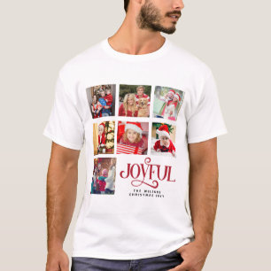 Camiseta Colagem de Fotografias Personalizada Nome da Famíl