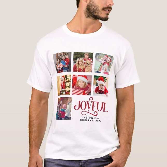 Camiseta Colagem de Fotografias Personalizada Nome da Famíl (Frente)