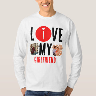 Camiseta Colagem de Fotografias Personalizada Única 2 Adoro