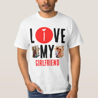 Camiseta Colagem de Fotografias Personalizada Única 2 Adoro