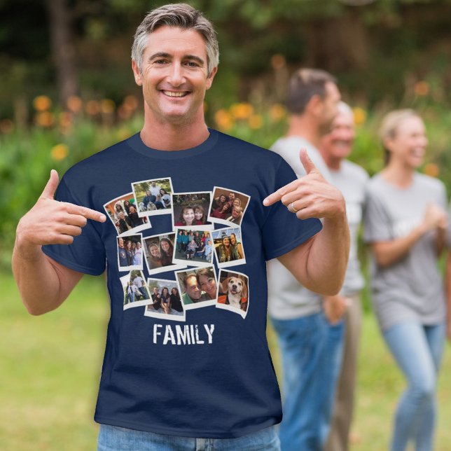 Camiseta Colagem de Fotografias Única da Família (Criador carregado)