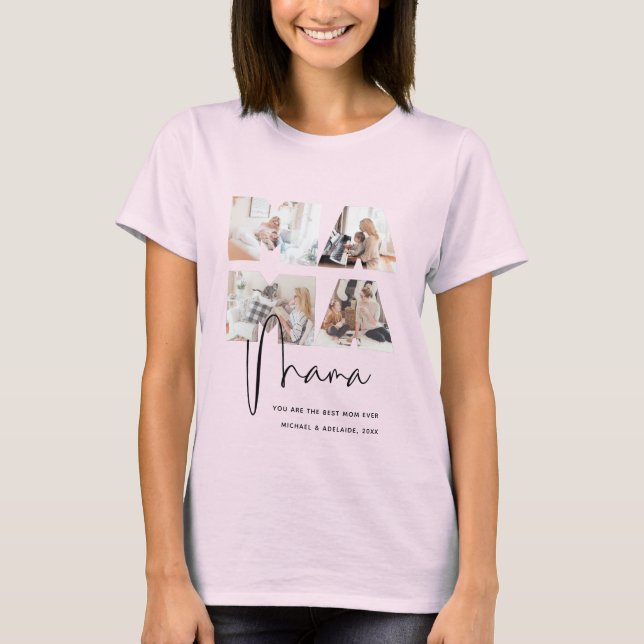 Camiseta Colagem de Fotos Chic Mama Melhor Dia de as mães D (Frente)