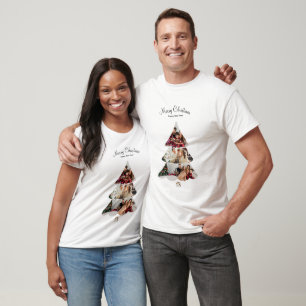 Camiseta Colagem de Fotos da Árvore de Natal Moderna Criati