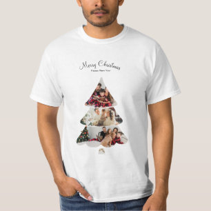 Camiseta Colagem de Fotos da Árvore de Natal Moderna Criati