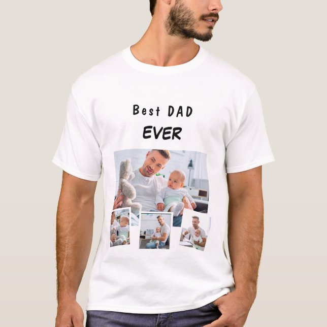 Camiseta Colagem de fotos da família do pai (Frente)