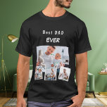 Camiseta Colagem de fotos da família do pai<br><div class="desc">Faça sua própria colagem de fotos da família. Use quatro,  quatro das suas fotos favoritas de seu pai,  seus filhos,  filhos,  família,  amigos ou animais de estimação! Com o texto: Melhor PAI NUNCA. Texto branco. Perfeito como presente de aniversário,  Natal ou Dia de os pais.</div>
