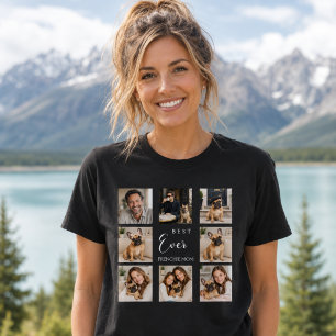 Camiseta Colagem de fotos da mãe Bulldog Francês preta