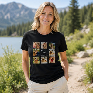 Camiseta Colagem de fotos da mãe com Golden Retriever preto