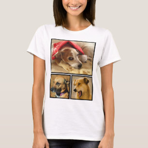 Camiseta Colagem de Fotos de Animais de Estimação Personali