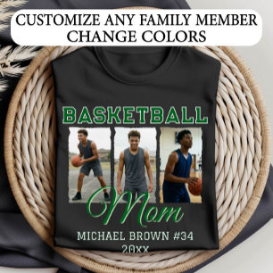 Camiseta Colagem de Fotos de Basquete Personalizada para Mã