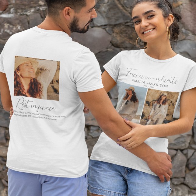 Camiseta Colagem de Fotos de Funeral Moderna e Simples (Criador carregado)