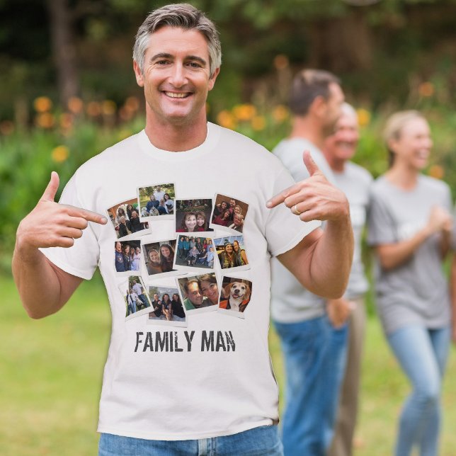 Camiseta Colagem de Fotos de Homem da Família de pais Foto  (Criador carregado)