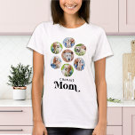 Camiseta Colagem de Fotos de Pet do Cão Personalizado MOM<br><div class="desc">Cachorro mãe... Surpreenda sua mãe de cachorro favorita neste Dia de as mães, Natal ou aniversário dela com esta super fofinha camiseta personalizada de fotos. Personalize esta camisa da mãe do cachorro com as fotos favoritas do seu cachorro, e o nome. Esta camisa de mãe de cachorro é uma obrigação...</div>