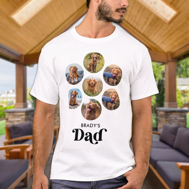 Camiseta Colagem de Fotos de Pet do PAI de Cão Personalizad (Criador carregado)