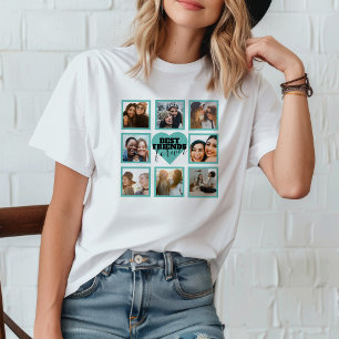 Camiseta Colagem de Fotos do Insta de Melhor Amiga Coração