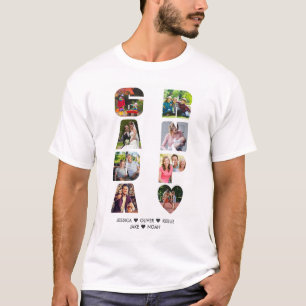 Camiseta Colagem de Fotos do VOVÔ com Nome dos Netos Recort