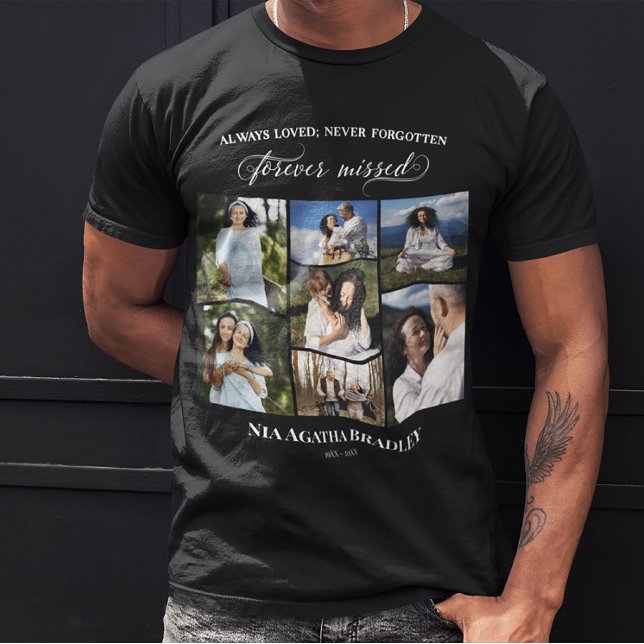 Camiseta Colagem de Fotos Elegante Memorial para Sempre Per (Criador carregado)