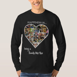 Camiseta Colagem de Fotos em Formato de Coração A Felicid