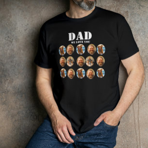 Camiseta Colagem de fotos engraçadas do Dia dos Pais
