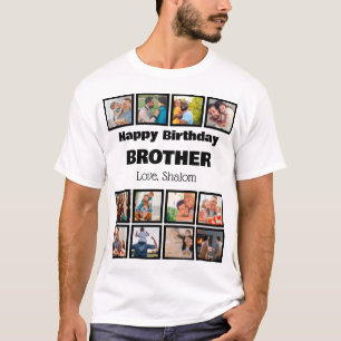 Camiseta Colagem de fotos Feliz Aniversário Personalizado I