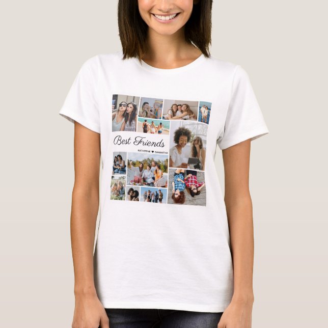 Camiseta Colagem de Fotos - Melhores Amigos para Nunca Unis (Frente)