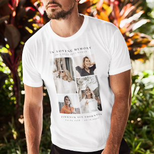 Camiseta Colagem de Fotos Minimalista Em Memória Afetuosa