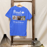 Camiseta Colagem de Fotos Moderna 3 | T-Shirt Parente Orgul<br><div class="desc">Esta camisa de graduação de fotos do na moda 3 é perfeita para vestir no dia da formatura de seus filhos. A camisa apresenta 3 fotos e o texto do modelo 'PAIS ORGULHOSOS DE NOSSOS, NOME DE SEUS FILHOS, ESCOLA E CLASSE DE'. Os estilos de fonte de texto, o tamanho...</div>
