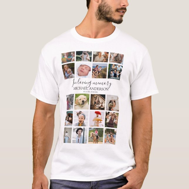 Camiseta Colagem de Fotos Moderna em Memória Adorável (Frente)