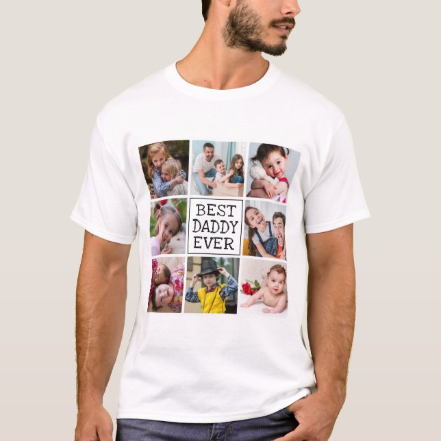 Camiseta Colagem de Fotos Moderna| Melhor Pai Nunca (Frente)