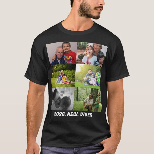 Camiseta Colagem de fotos personalizada 2026 vibes 6  (Frente)